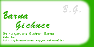 barna gichner business card